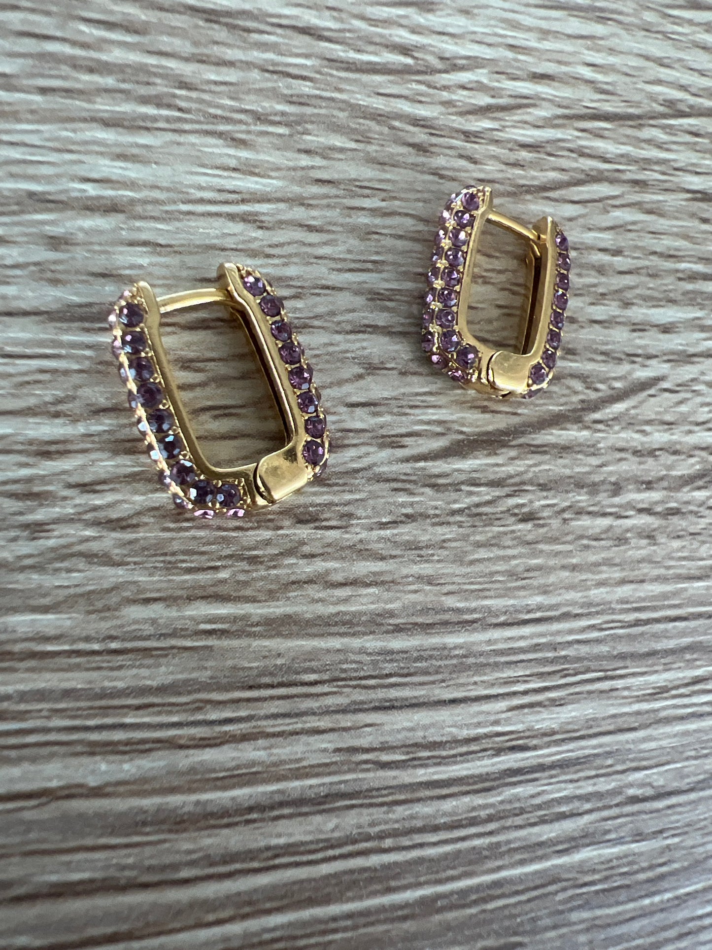 Paars roze steen oorbellen