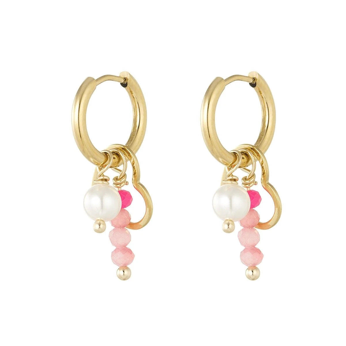 parel hart oorbellen