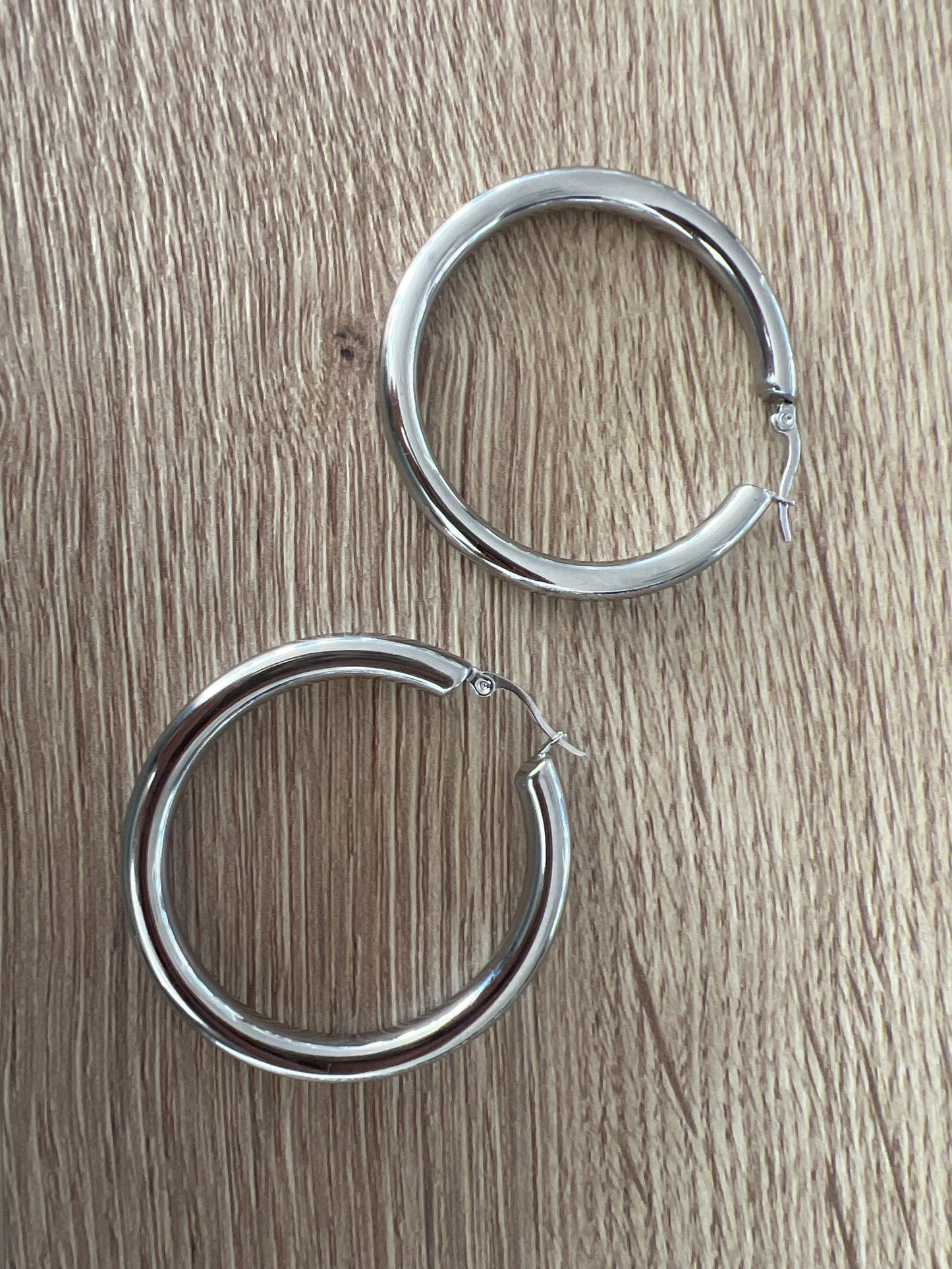 Zilvere hoops large