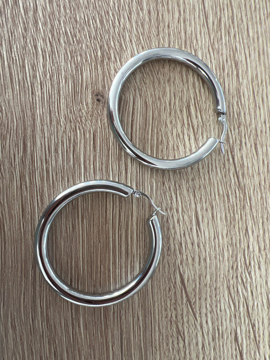 Zilvere hoops large